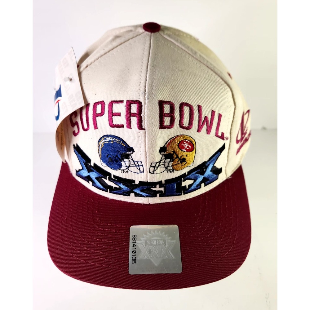 VTG Super Bowl XXIX 29 Snapback Hat Cap NFL LA Chargers 49ers Logo Athletic NWT